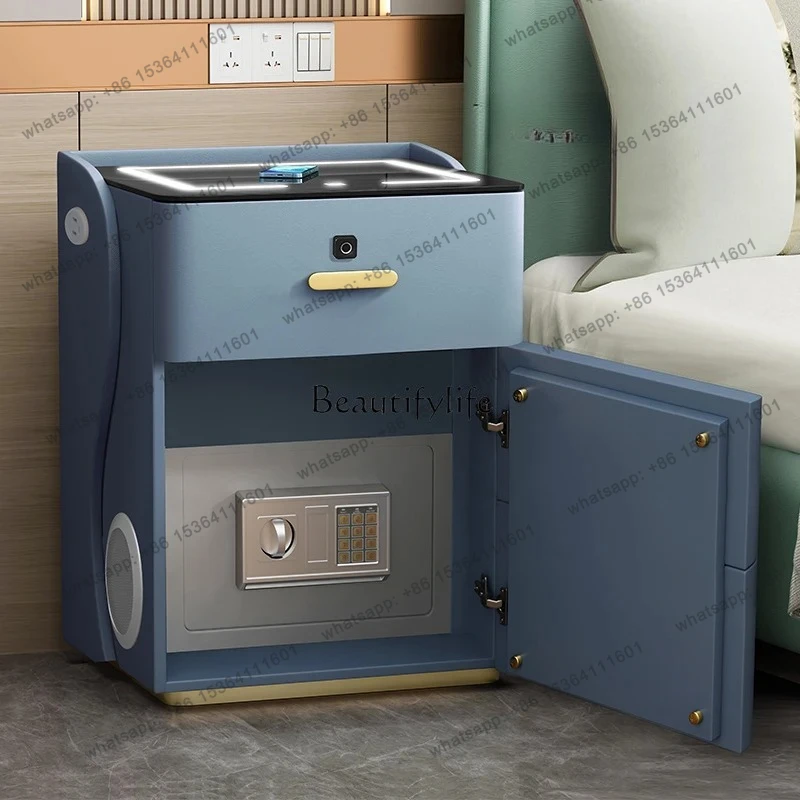 

Bedside safe integrated multi-function simple wireless charging fingerprint lock smart bedroom storage