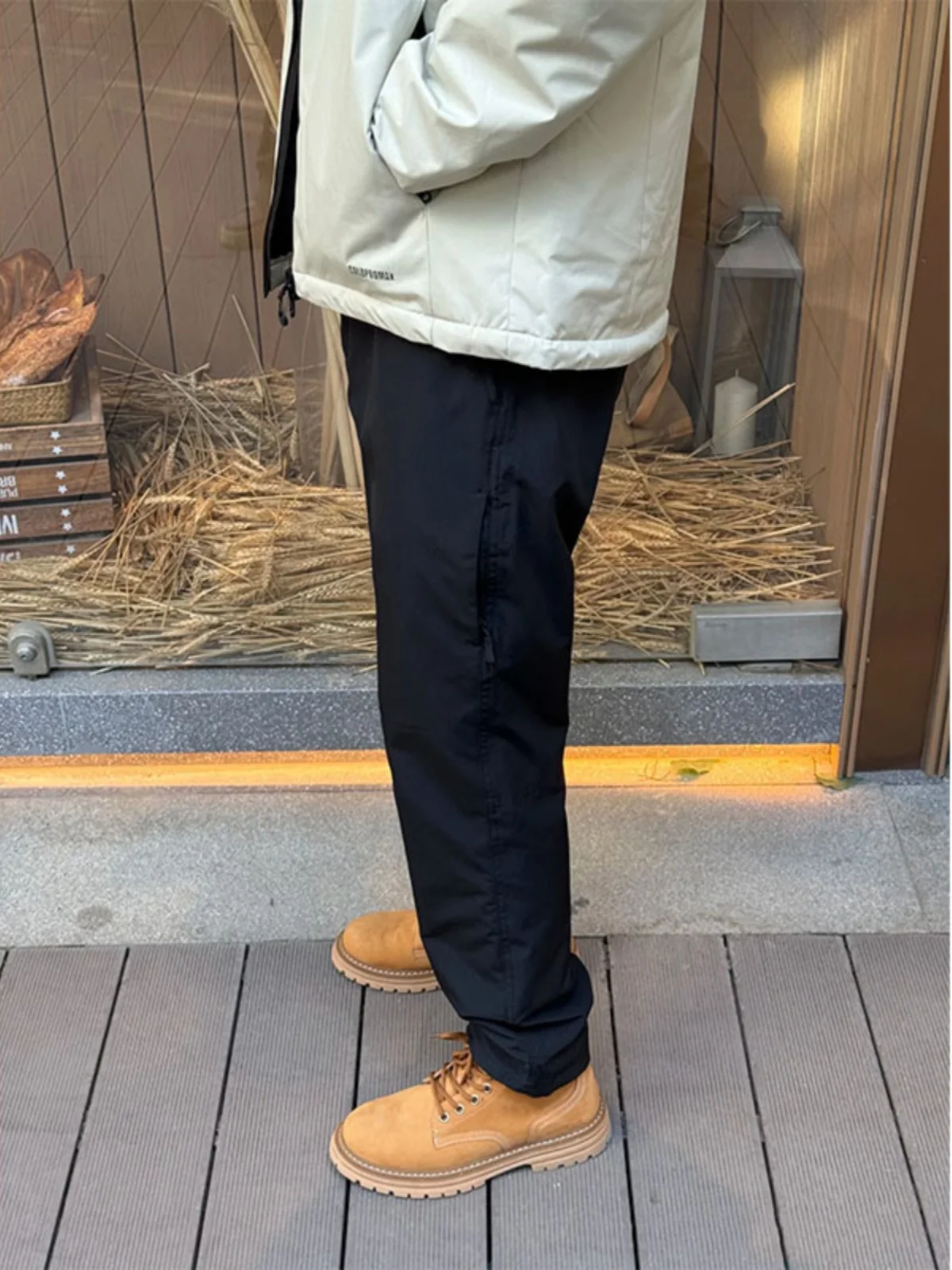 

Men's Soft ell Climbing Pants Fce Lined Outdoor Adventure Trousers Autumn Winter High Waist Straight Leg Zipper ket