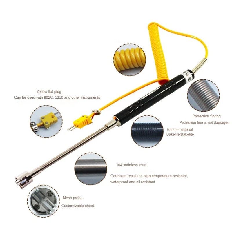ABKI-NR-81532B Зонд поверхностного термопары K-типа NR81532B Зонд датчика температуры от 58 до 932 ° F (50 до 500 ° C)