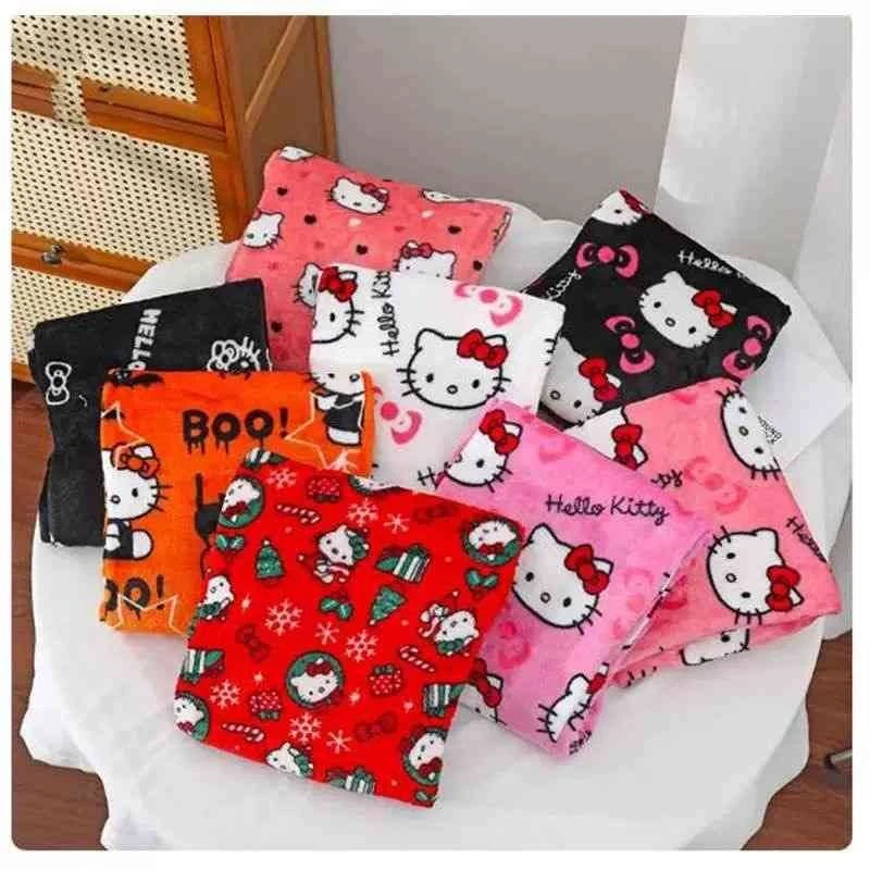 Women's Hello Kitty Pajama Pants Cartoon Lounge Pants Flannel Thickened Loose Warmth Comfortable Pajama Pants New Winter 2024