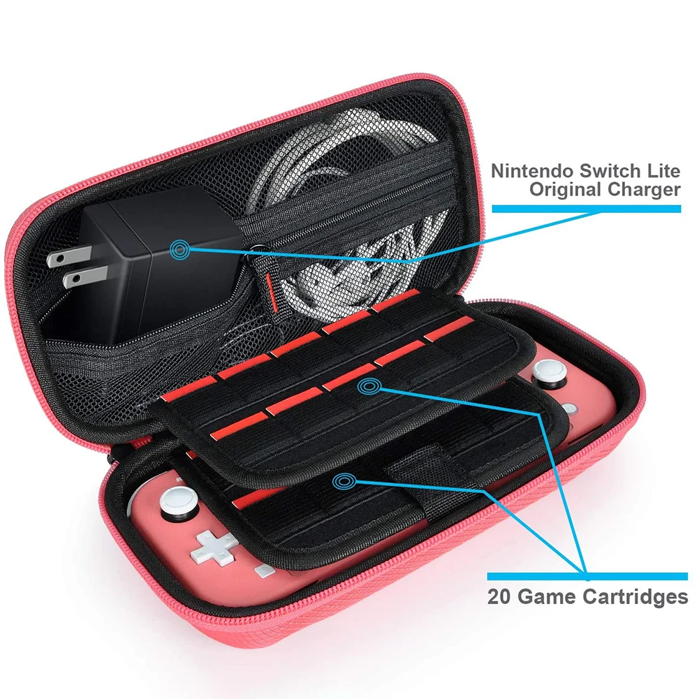 Portable Carrying Case For Switch Lite Storage Bag EVA Anti-Scratch Shockproof Travel Bag for Nintendo Switch Lite Accessories