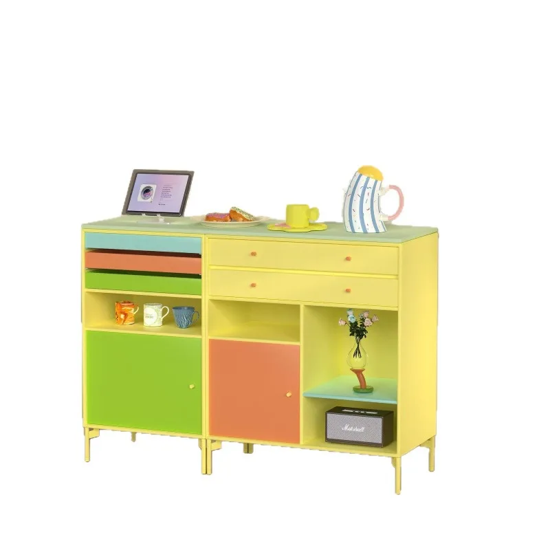 Color drawer cabinet, Nordic style bedroom, living room, storage side cabinet, dining side cabinet c