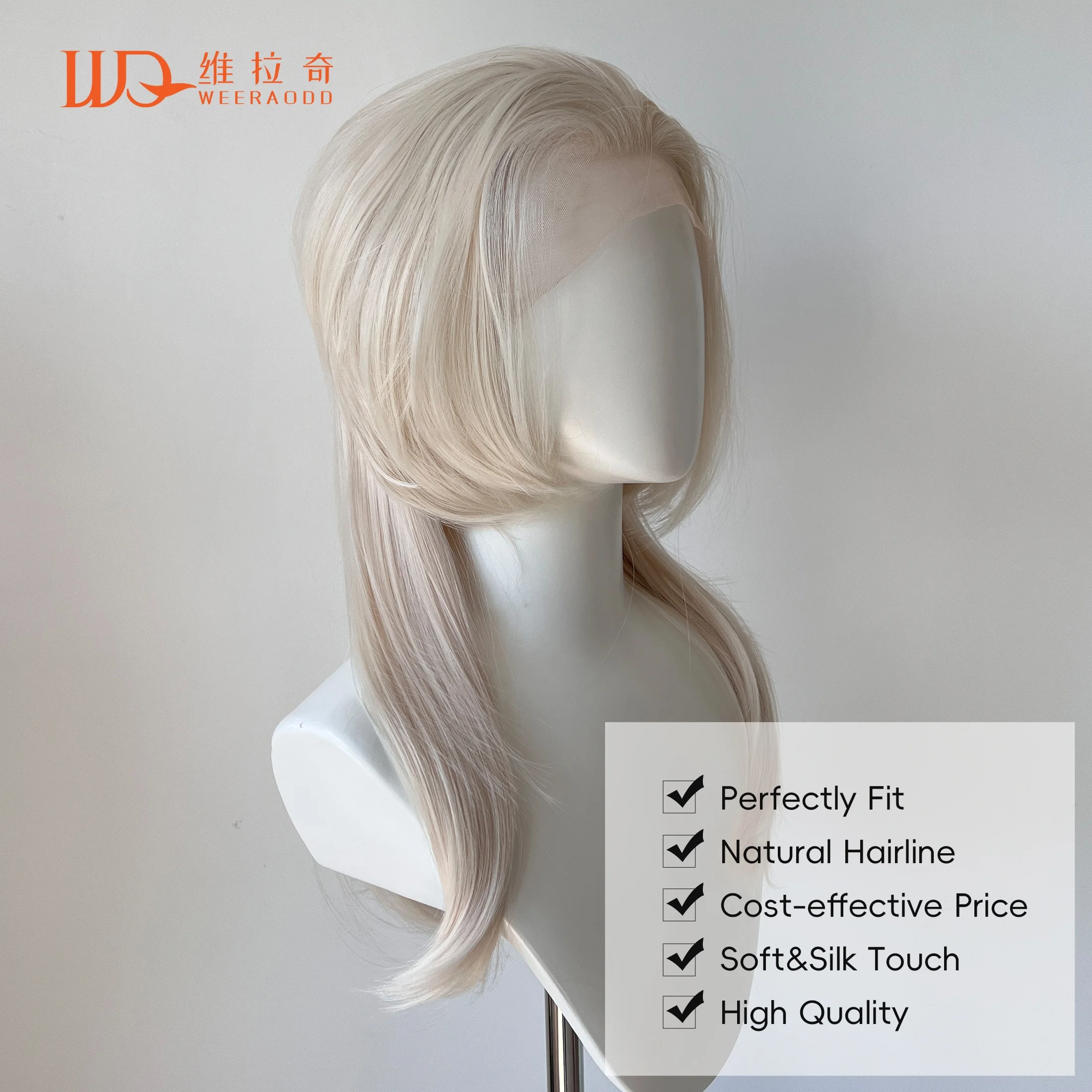 

Mullet Wig Shoulder Length Platinum Blonde Ice White Gold Synthetic Hand Tied Hairline Heat Resistant Glueless Cosplay Unisex
