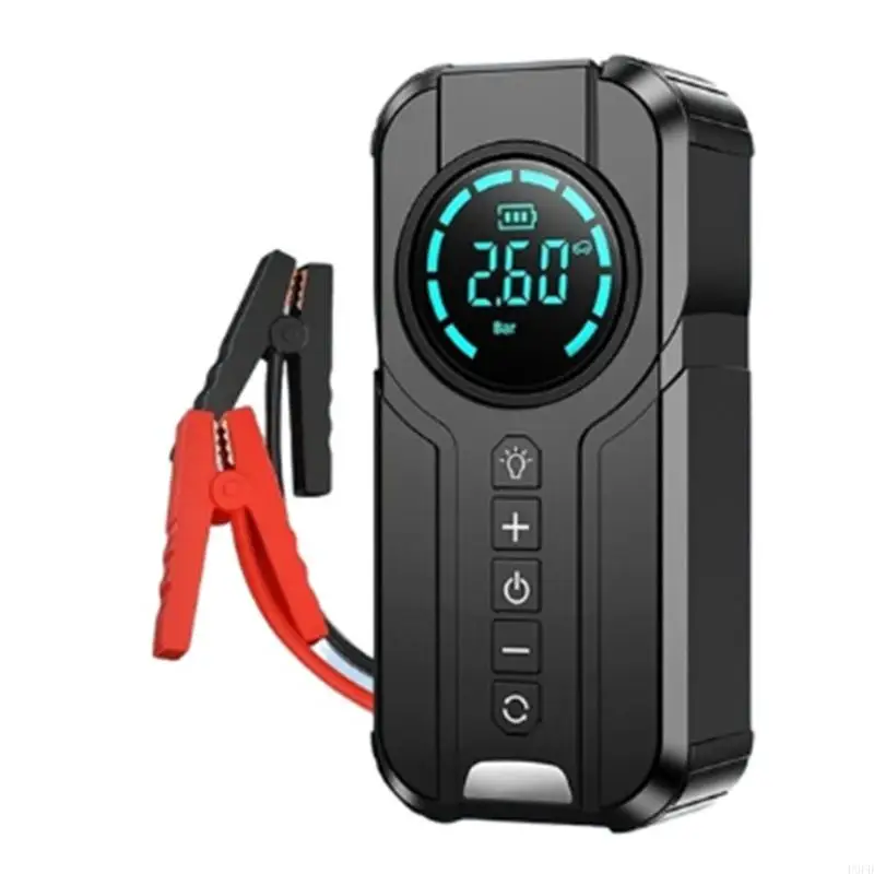 P9FD Automotive-Starter Emergency Start Air Compressor Power Supply Built-in LED Flashlight Indicator Battery Booster Charger