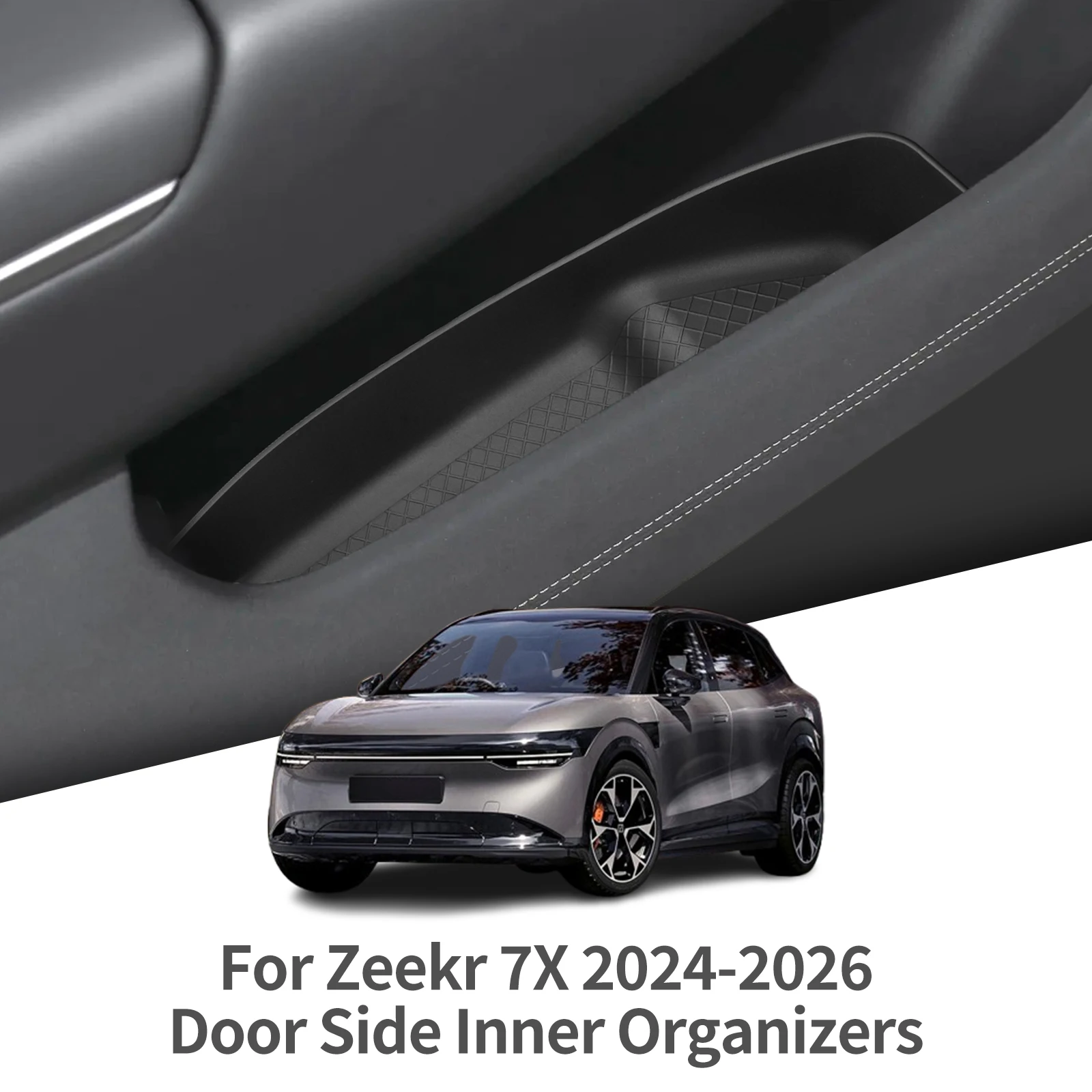 

Smabee for Zeekr 7X 2024-2026 Door Side Storage Box TPE Front Rear Door Handle Organizer Tidying Car Accessories 4PCS