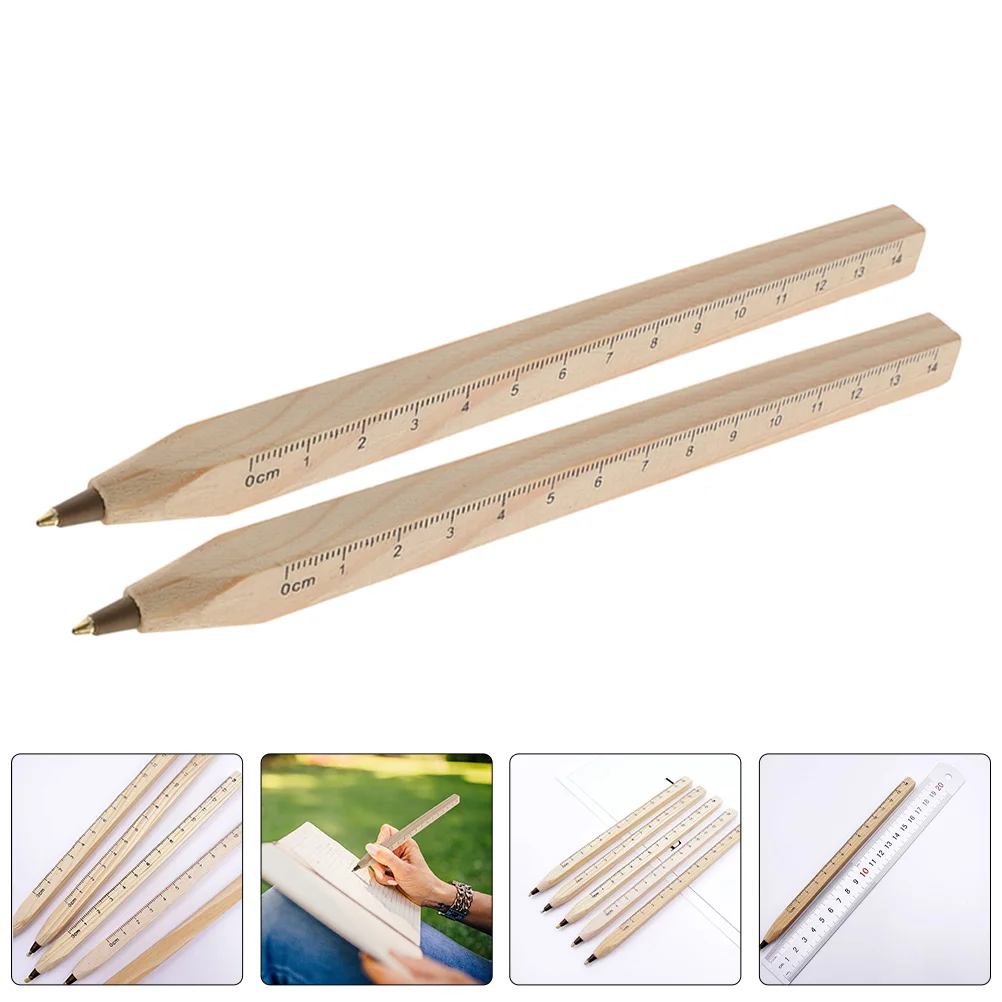 

10Pcs Tree Branch Pen Wooden Ballpoint with Ruler Functional School Supplies Creative Stationery for Students Professionals