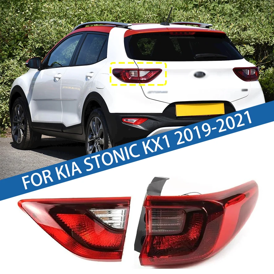 

Для Kia Stonic KX1 2019 2020 2021, автомобильный галогенный задний фонарь, задний бампер, стоп-сигнал, указатель поворота, предупреждение