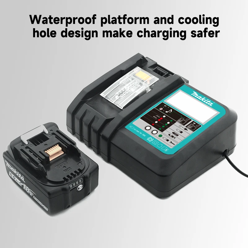 Makita 18V charger with rechargeable battery for Makita BL1830 BL1830B BL1840 BL1850 BL1850B original charger fast charging