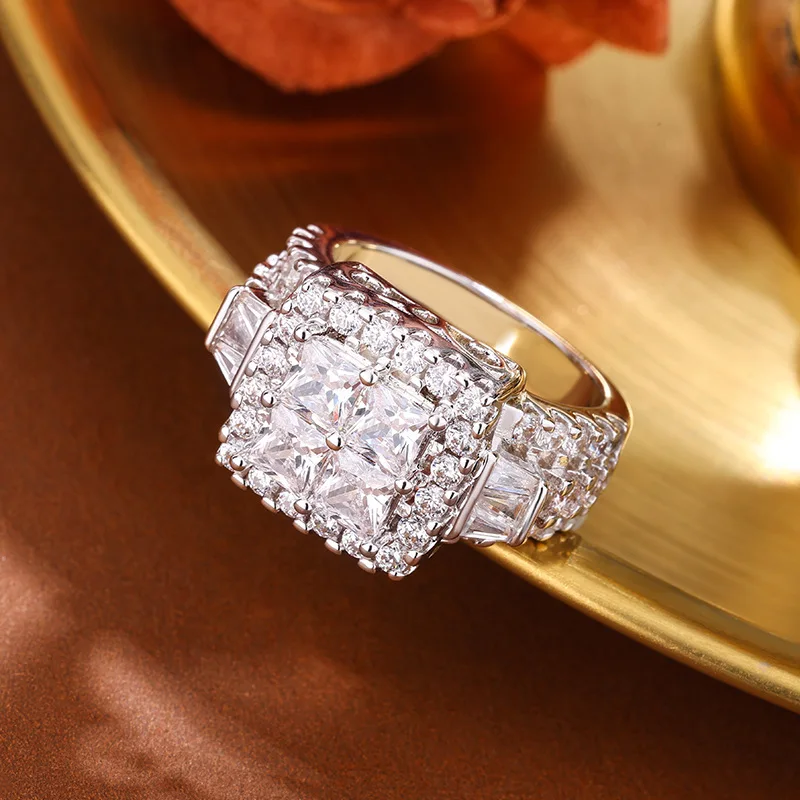 

Full Pavé Zircon Ring Sterling Silver, Luxury Diamond-Cut Band for Women, Elegant Stacking Jewelry Gift for Her, Free Shipping