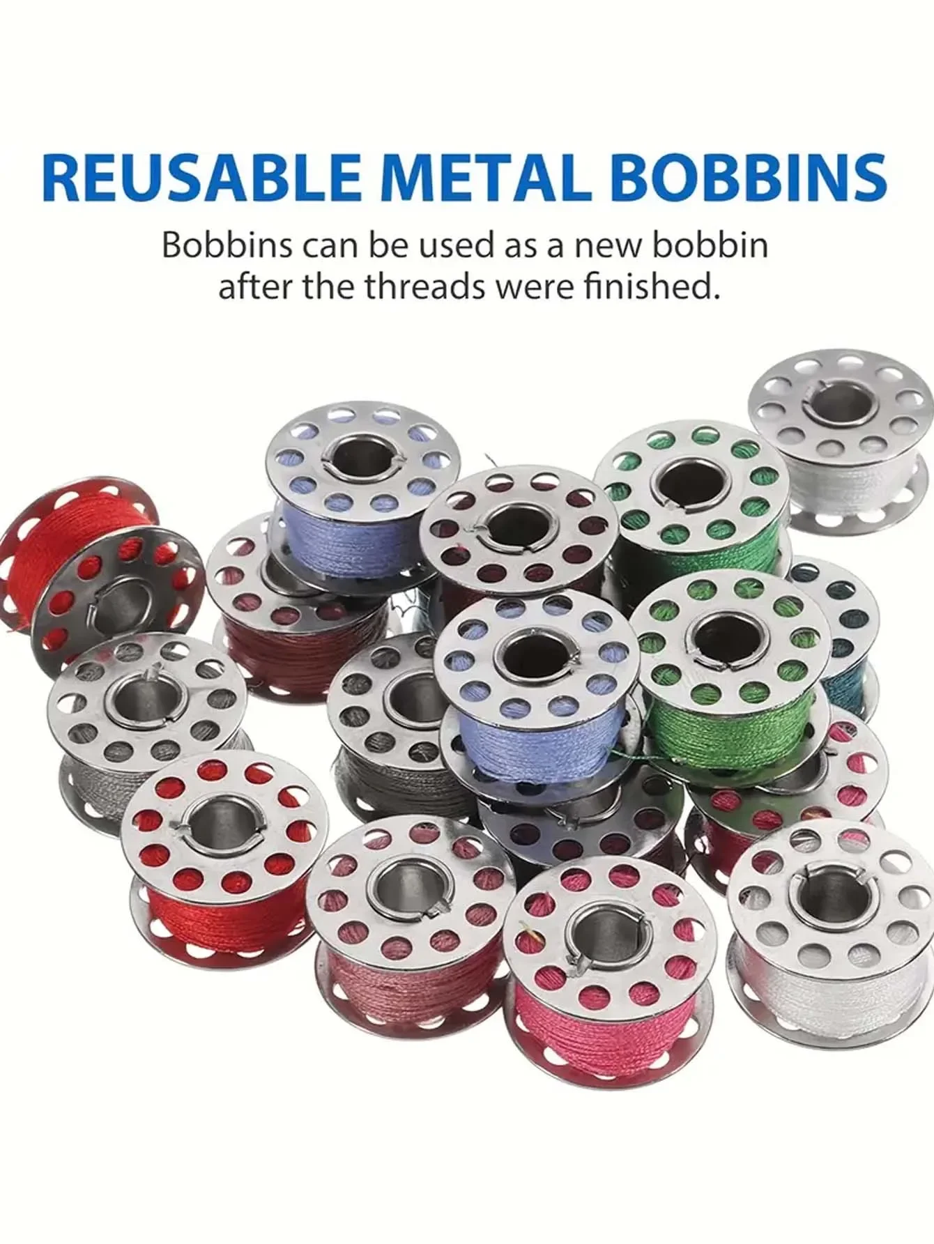 12/24/50 قطعة من بكرات ماكينة الخياطة المصنوعة من الفولاذ المقاوم للصدأ - معدن متين، متوافق مع Brother، لوازم الخياطة الضرورية #5