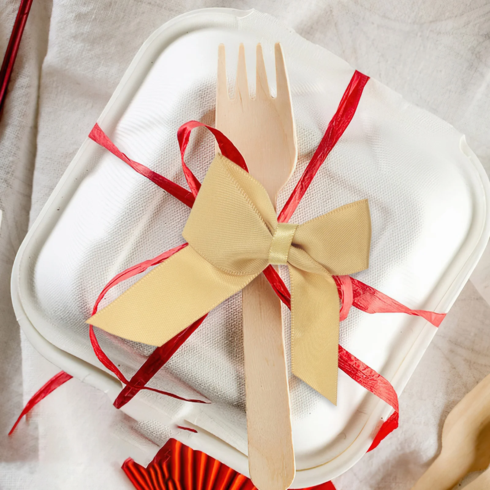 

30Pcs Double Sided Adhesive Satin Bows Durable Material Versatile Usage Ideal for Holidays Celebrations Corporate Gifts