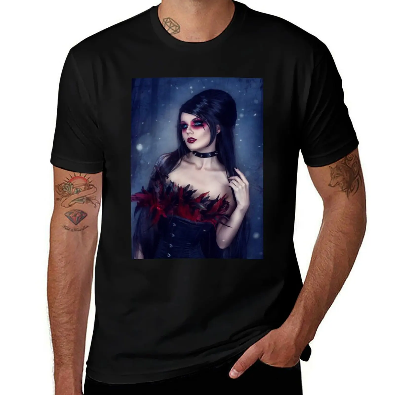 Blind Mag gothic style portrait T-Shirt Quick Dry Outdoor Sports T-Shirt