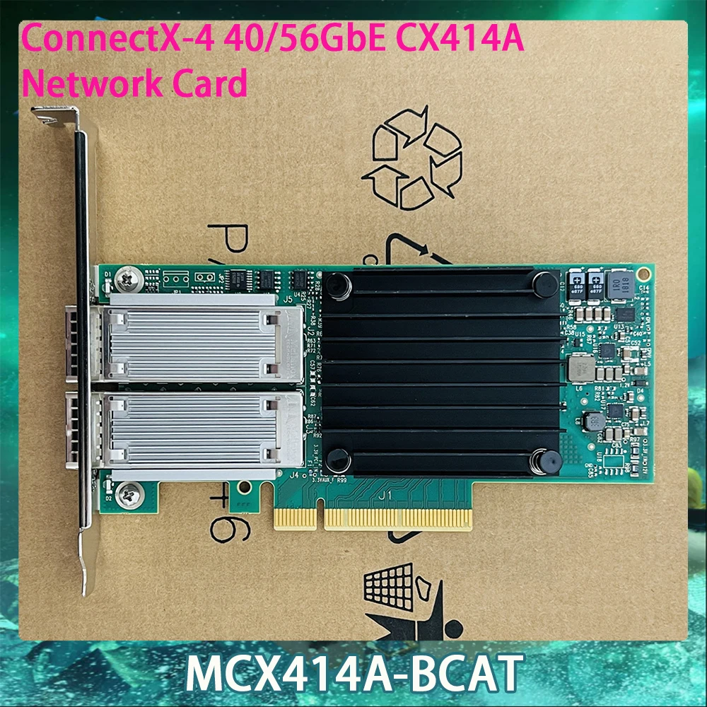 

MCX414A-BCAT For Mellanox CX414A ConnectX-4 40/56GbE PCI-Ex8 Dual Port 10 Gigabit Fiber Optic Network Card InfiniBand NIC