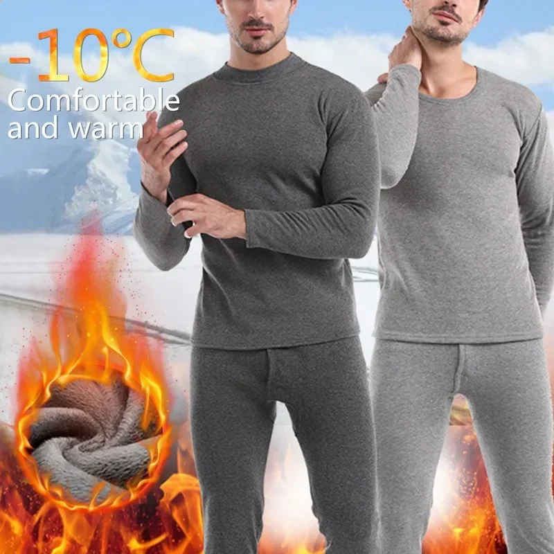 

Thick Set Bottom Fleece Set Velvet Thermos Johns Winter For Thermal Underwear Shirt Underwear Long Plus Thickened Pajamas Men