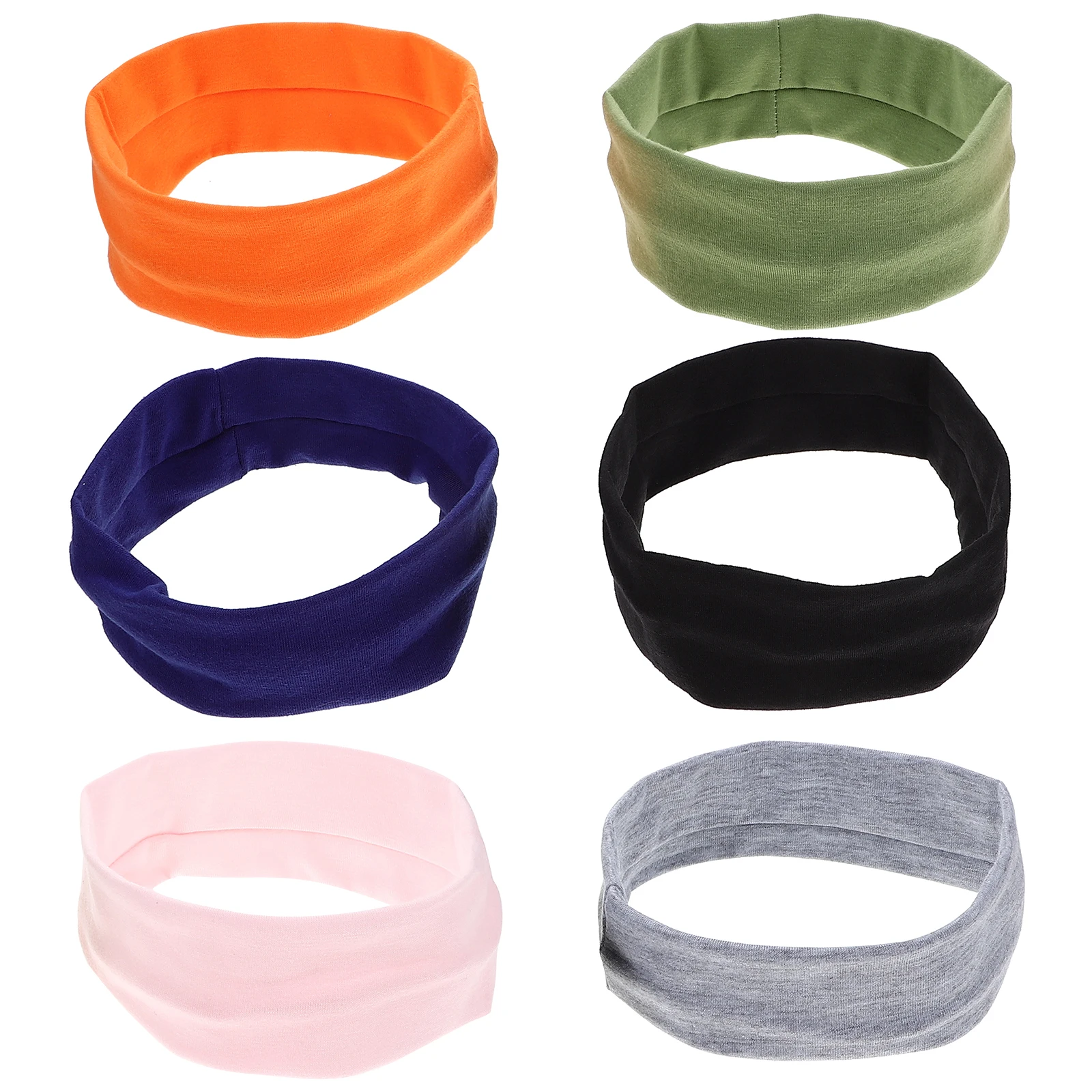 

6pcs Sports Headband Elastic Sweatbands for Running Fitness Yoga Polyester Quick Dry Non Slip Workout Accessories