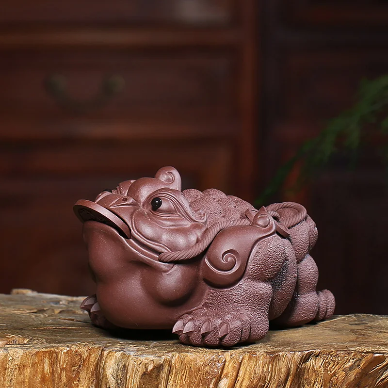 

Zanghutianxia Purple Sand Golden Toad Tea Ornaments Decoration Tea Set Tea Set Kung Fu Yixing Tea Ceremony Single Horn Handmade