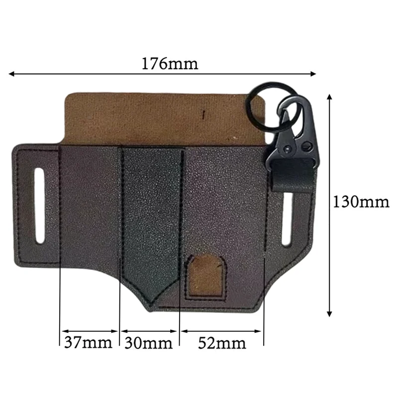 ABBP-Portable Outdoor Camping Hunting Multi Tool Belt Bag Tactical PU Pocket Holster Storage Waist