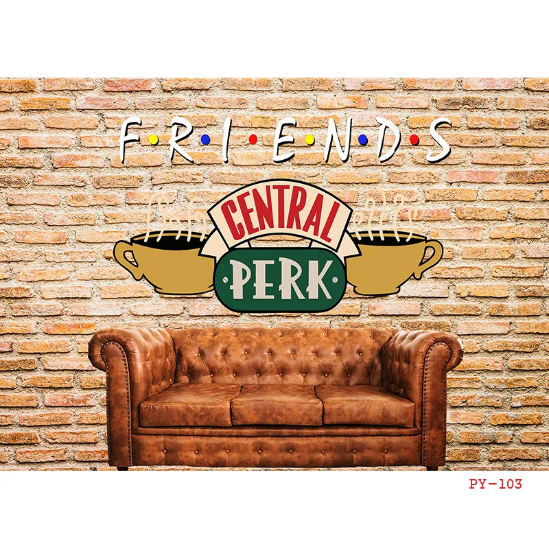 ZHISUXI Friends Theme Photography Backdrops Pub 80s 90s Birthday Party Photoshoot Brick Wall Studio Background Props BW-03