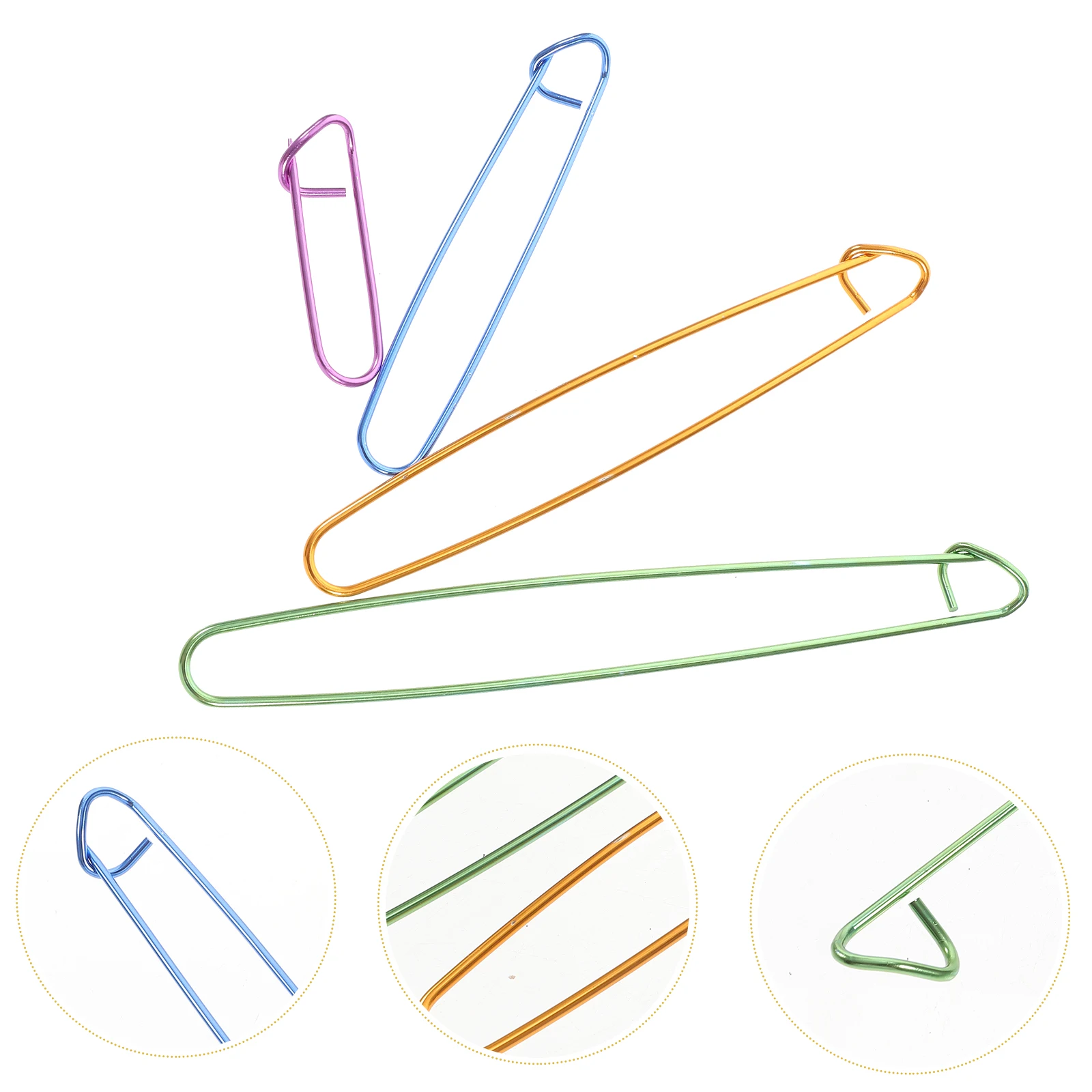 12 قطعة اكسسوارات الحياكة أصحاب غرزة 4 أحجام 6 12 17 20 سنتيمتر الملونة الألومنيوم الكروشيه الغزل علامات آمنة لا تصميم بعقبة #6