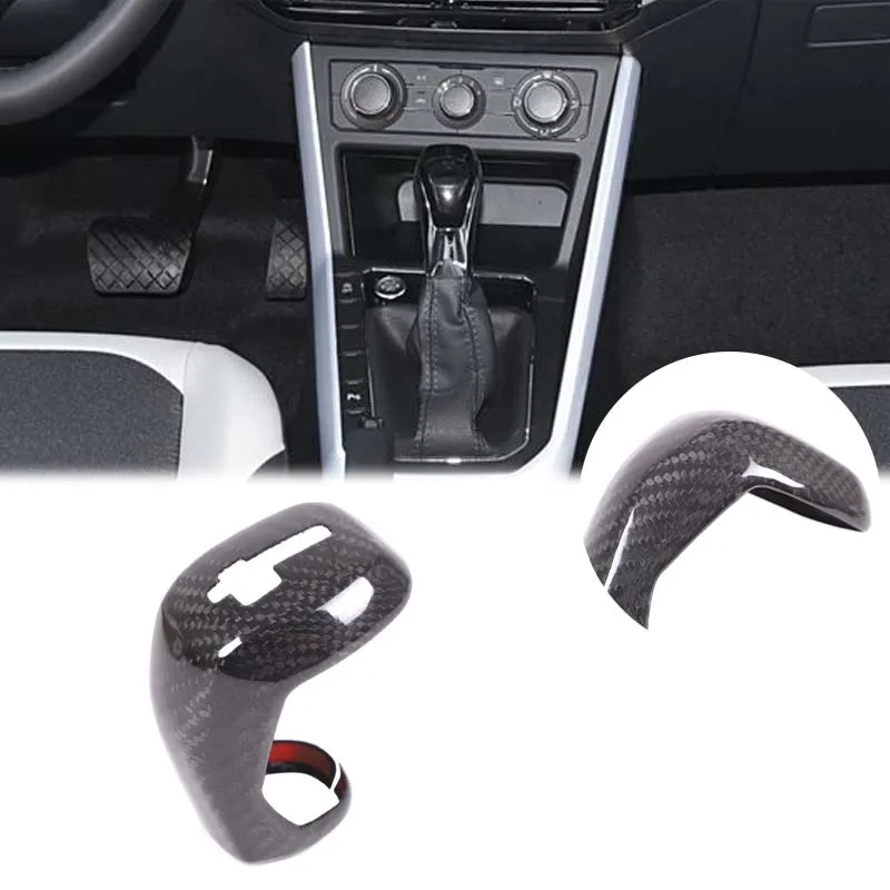 For VW Polo T-Cross Tiguan 2019-2022 Real carbon fiber car center console gearbox head cover decorative sticker car accessories