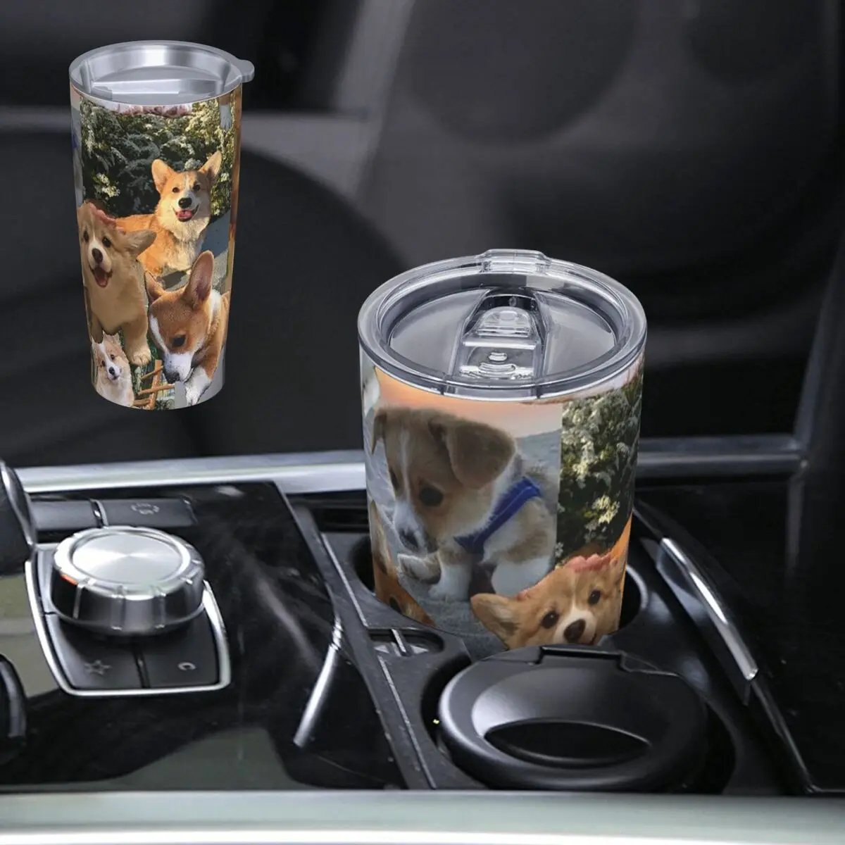 Large Cute Corgi Puppy Pembroke Welsh Corgi Dog  Stainless Steel Tumbler Vacuum Insulated Mug Thermal Cold Bottle With Lid 20oz