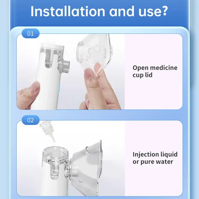 Nebulizador de malha portátil ao ar livre Inalador portátil Mini nebulizador, economizando equipamentos de emergência para crianças e adultos