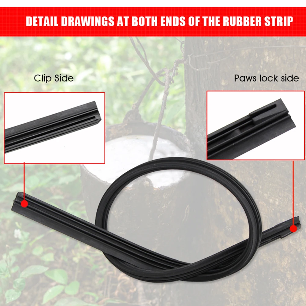 KAWOO 1pcs 8mm/6mm Car Windscreen Wiper Blades Insert Soft Rubber Strip (Refill) 14"16"17"18"19"20"21"22"24"26"28" Accessories