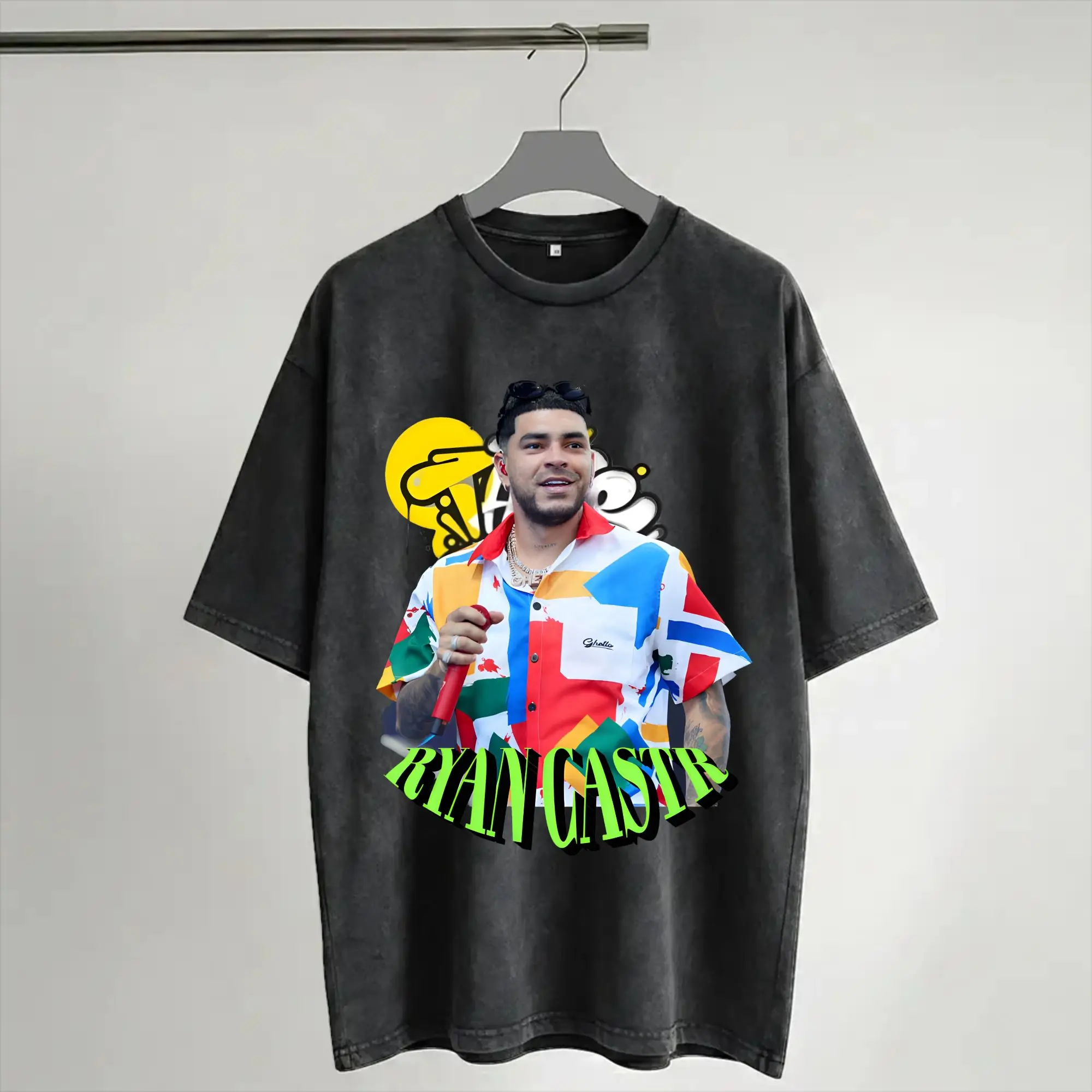 Ryan Castro Album Tour 2026 T Shirt Hip Hop Washed Short Sleeve Oversize T-Shirt  Fashion for Men Women Streetwear