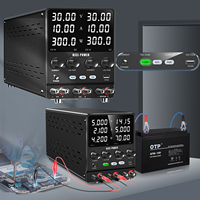 Dual Display Lab Power Supply Adjustable 3 Channel 120V 240V Digital Bench Power Source Multiple Output Series Parallel Function