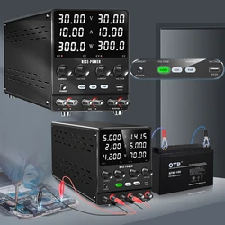 NICE-Power Dual Lab Power Supply 30V 10A Adjustable 3 Channel 60V 120V 240V Digital Bench Power Source Multiple Series Parallel