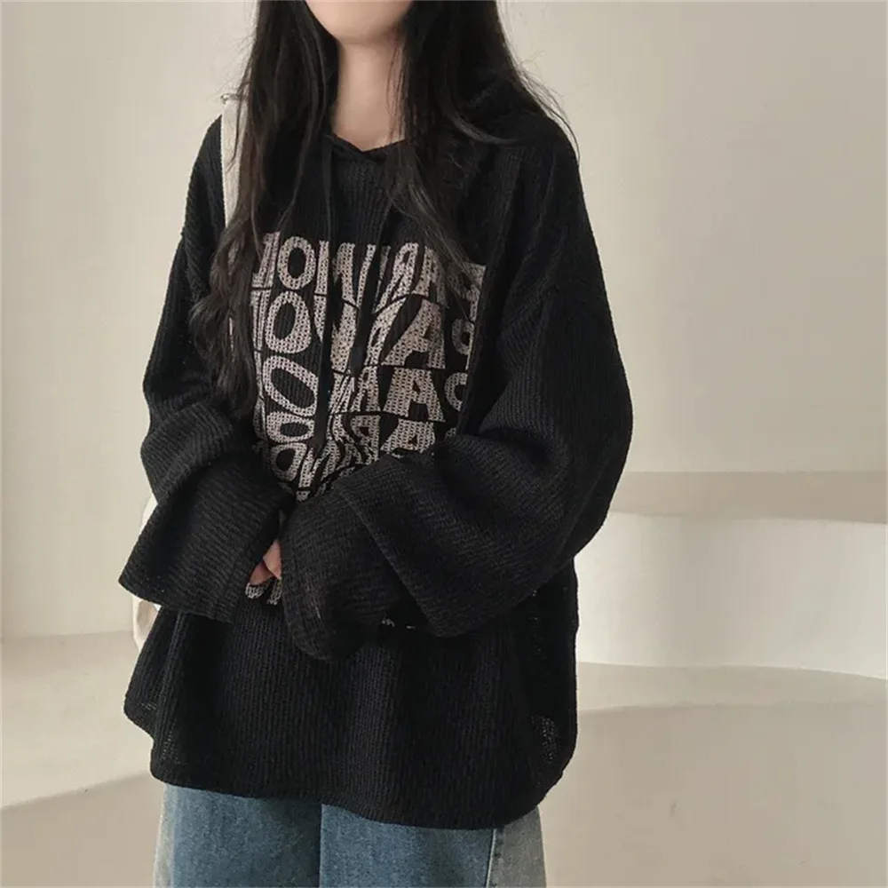 High Quality Hoodie Vintage Streetwear Women Sweatshirt Goth Jacket Y2k Hoodies Women Harajuku Oversized Letter Print Streetwear