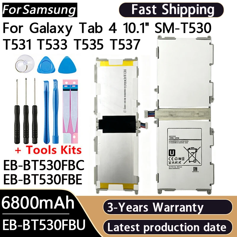 Аккумулятор 6800 мАч EB-BT530FBC EB-BT530FBE для планшета Samsung Galaxy Tab 4 10.1 SM-T530 T533 T531 T535 T537 EB-BT530FBU + инструменты