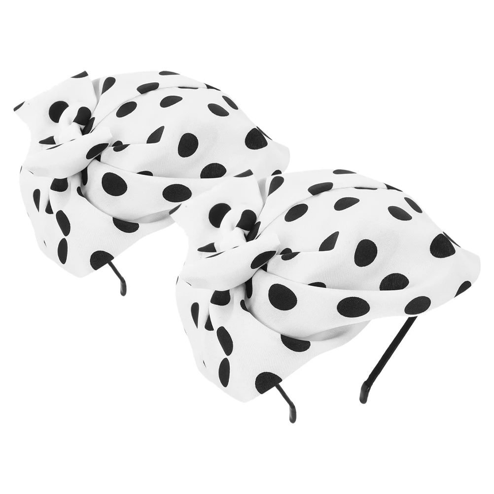 

2 Pcs Retro Hong Style Hairband Headbands Fascinators Hat for Ladies Headdress Top Fabric Cocktail Party Miss Cosplay Tea