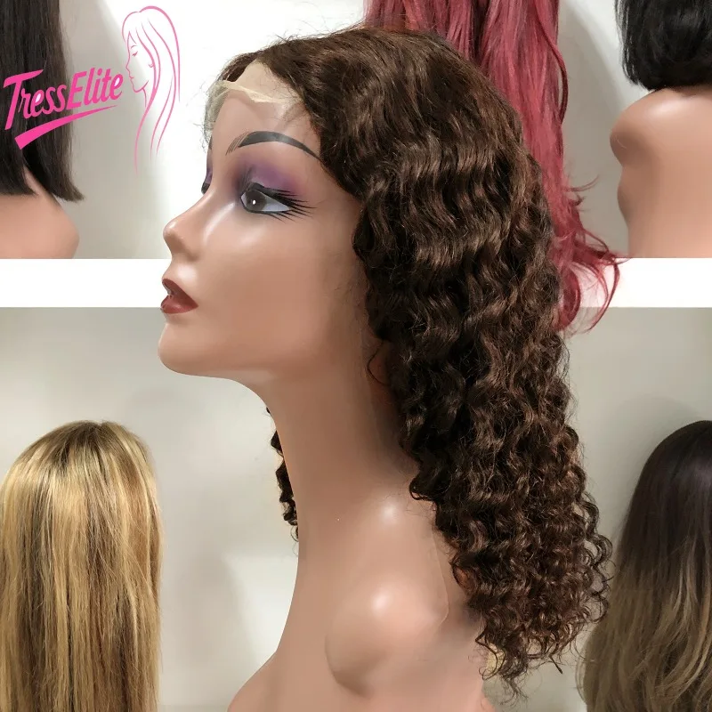 Wysokiej jakości peruka typu BOB DEEP z koronką z przodu, o dużej gęstości, peruki z koronką 4 * 4, europejska i amerykańska peruka, naturalne brazylijskie włosy dziewicze Remy