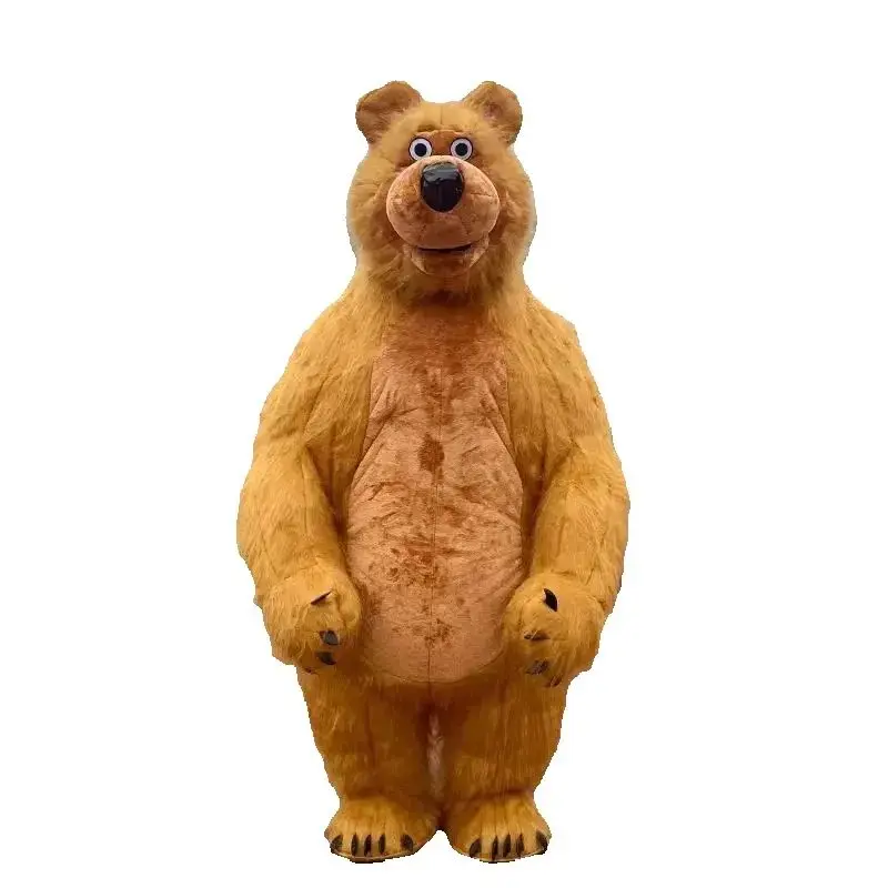 Plüsch Aufblasbare Mascha Bär Maskottchen Kostüm Große Puppe Gehen Karneval Phantasie Party Anzüge Halloween Leistung Förderung Kleidung
