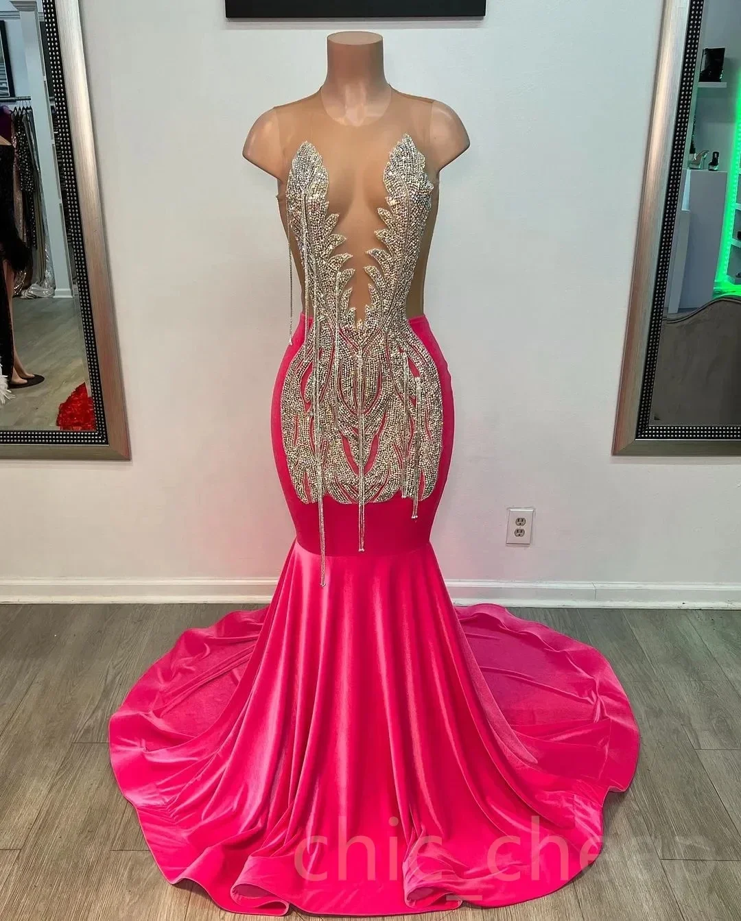 Pink Luxury Short Prom Dresses For Black Girls Crystals Women Birthday Party Dresses African Evening Gown Robe De Customized