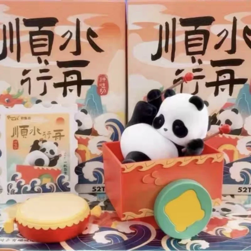 Blind Box Panda Roll Dragon-Boat Racing Sail With The Current Series Kawaii Panda Mystery Box Cute Collectible Models Toys Gifts