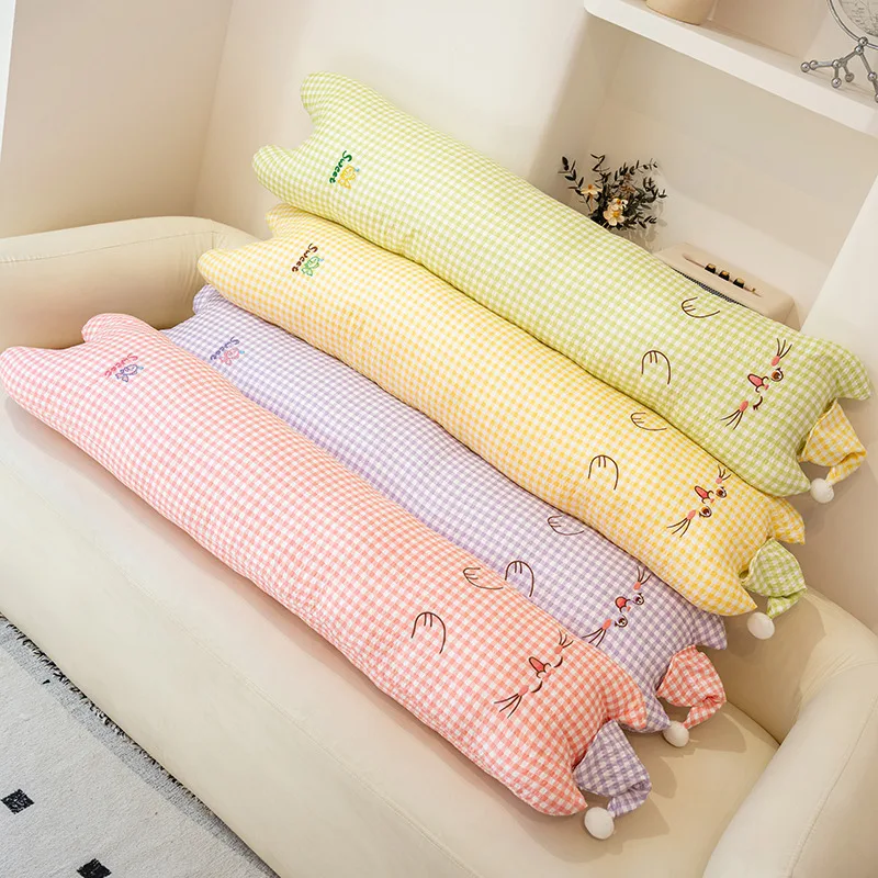 Leuke Lange Kat Knuffels Kawaii Kat Nachtkastje Kussen Rustgevend Gevuld Kussen Verjaardagscadeau voor Kinderen Kawaii Room Decor
