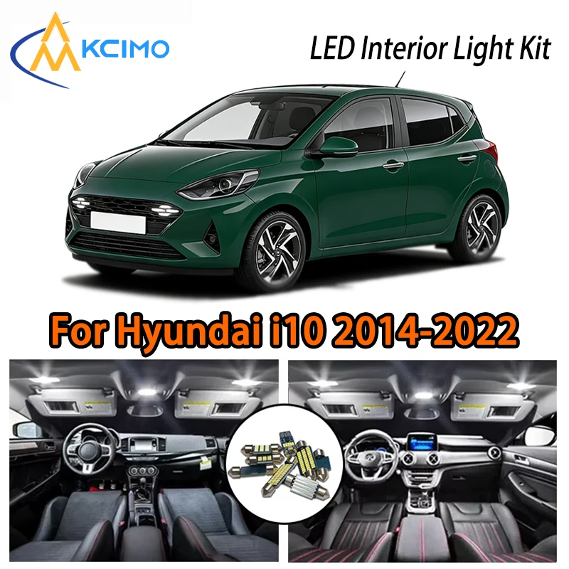 

Two Colors Choice White Ice Blue LED Kit For Hyundai i10 2014-2022, Super Bright Easy Install Interior Atmosphere