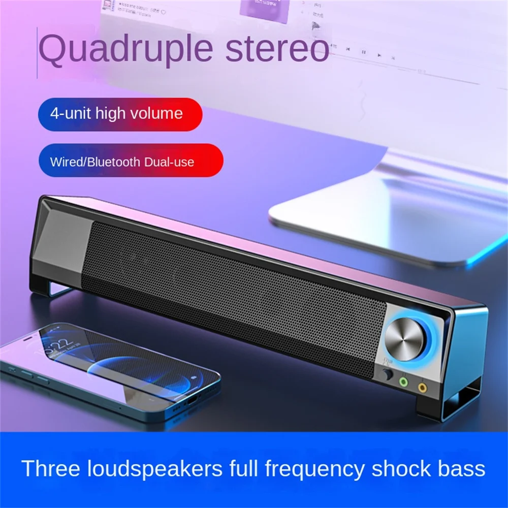 

Portable Bluetooth Speaker Music Player Wireless Speaker Amplifier Loudspeaker for Computer Desktop PC Laptop Notebook