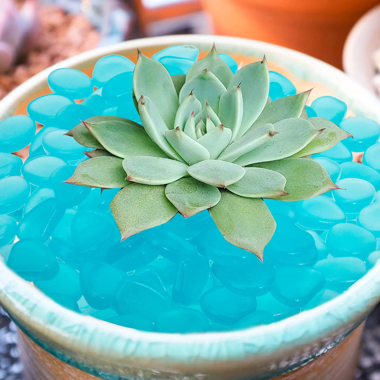 100Pcs Glowing Pebbles Bright Gloss Resin Stones Safe Garden Aquarium Patio Decoration Fish Tank Landscape Flower Pot Bonsai
