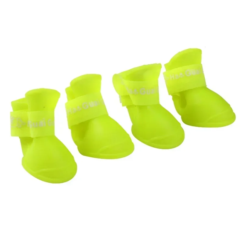 Pet Dog Rain Shoes for Dogs Booties Rubber Portable Anti Slip Waterproof Pet Dog Cat Rain Shoes 4pcs/lot S/M/L