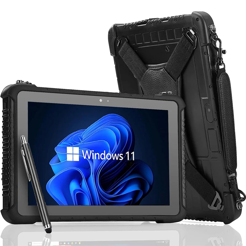 

10.1 inch Windows 11 Rugged Tablet 4G LTE GPS 128G Water-Proof Sunlight Readable Work Tablet Removable Battery