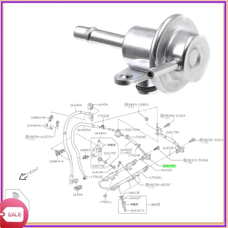 Prominent Fuel Pressure Regulator 3 Bar For Nissan Almera AD Sunny Sentra Avenir Infiniti G20 Q45 SR20DE R394 47040286 226701N50