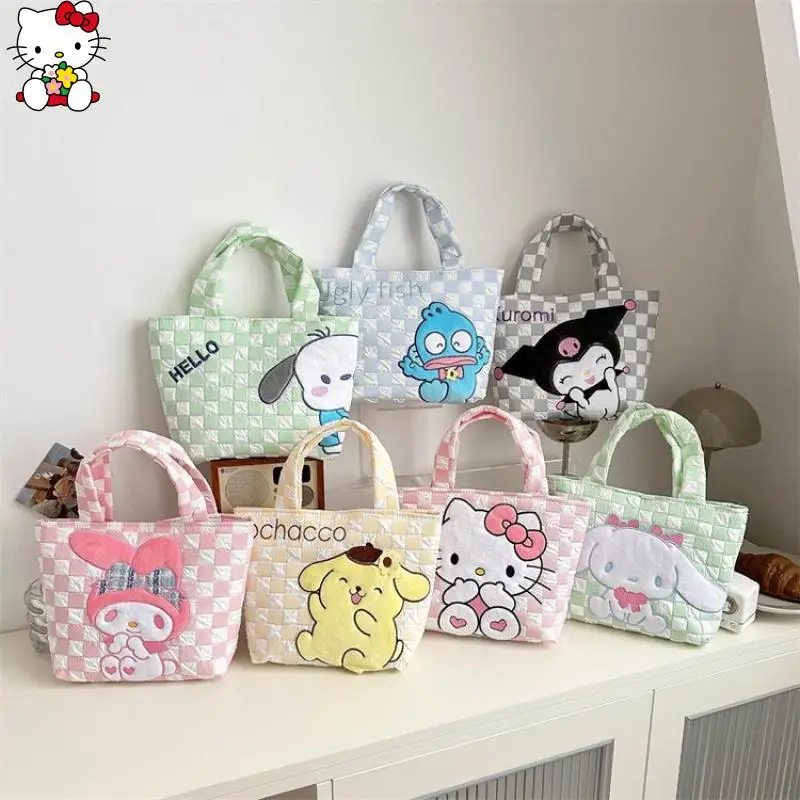 

Сумочка Sanrios с героями мультфильмов «Hello Kitty Kuromi My Melody», маленькая сумка для хранения, вместительная красивая модная праздничная сумка, подарок