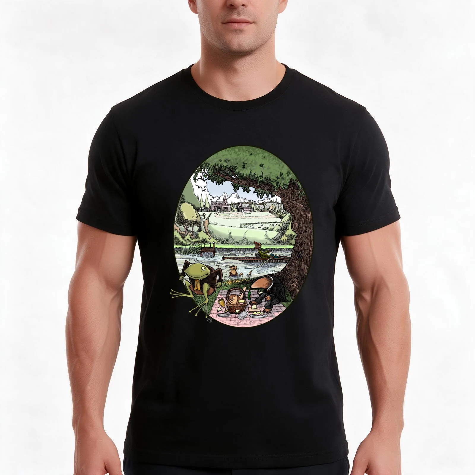 Wind in the Willows T-Shirt, Summer Casual Cotton Tee, Oversized Streetwear Tops, Vintage Graphic Print, Loose Fit Short Sleeve