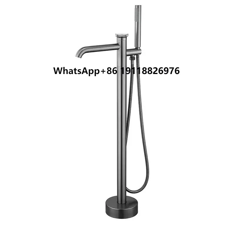 

Brass Floor-Type Bathtub Faucet Soft Spray for Hotels Wooden Barrel Basin Bath Column Basin Hot Cold Water Shower Head
