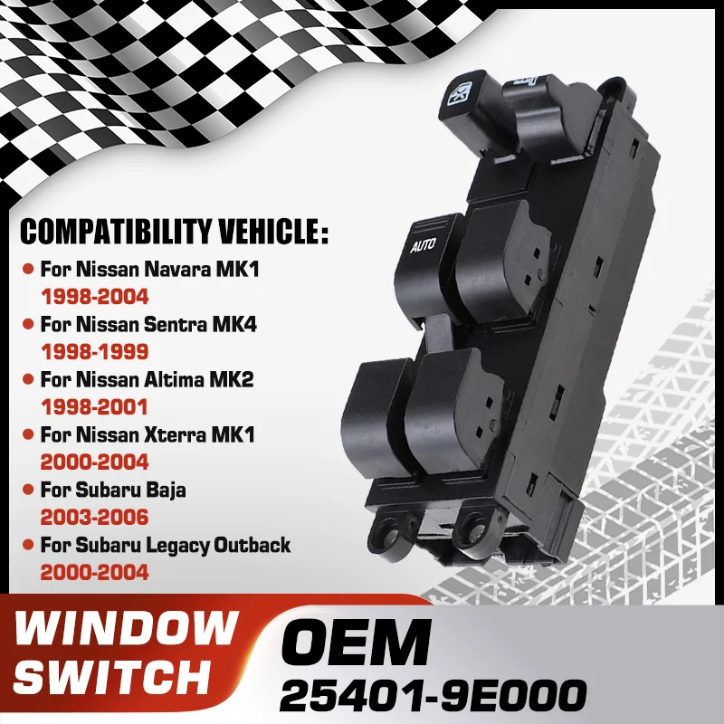 

25401-9E000 For Nissan Navara Sentra Altima Xterra Subaru Baja Legacy Outback 1998-2004 Car Power Window Control Switch Button