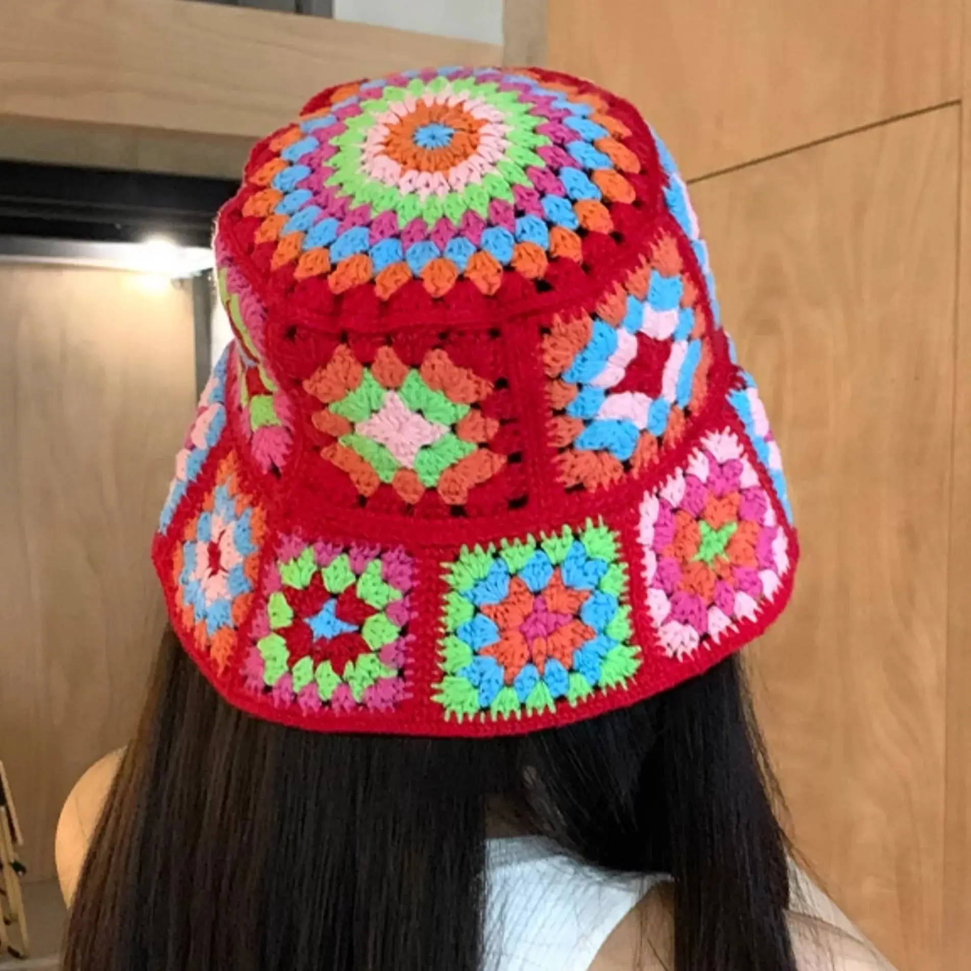 red crochet hat 2024 Fashion Colorful Woolen Hat Women\'s Autumn and Winter Cute Handmade Plush Hat Knitted Fisherman Bucket Hats