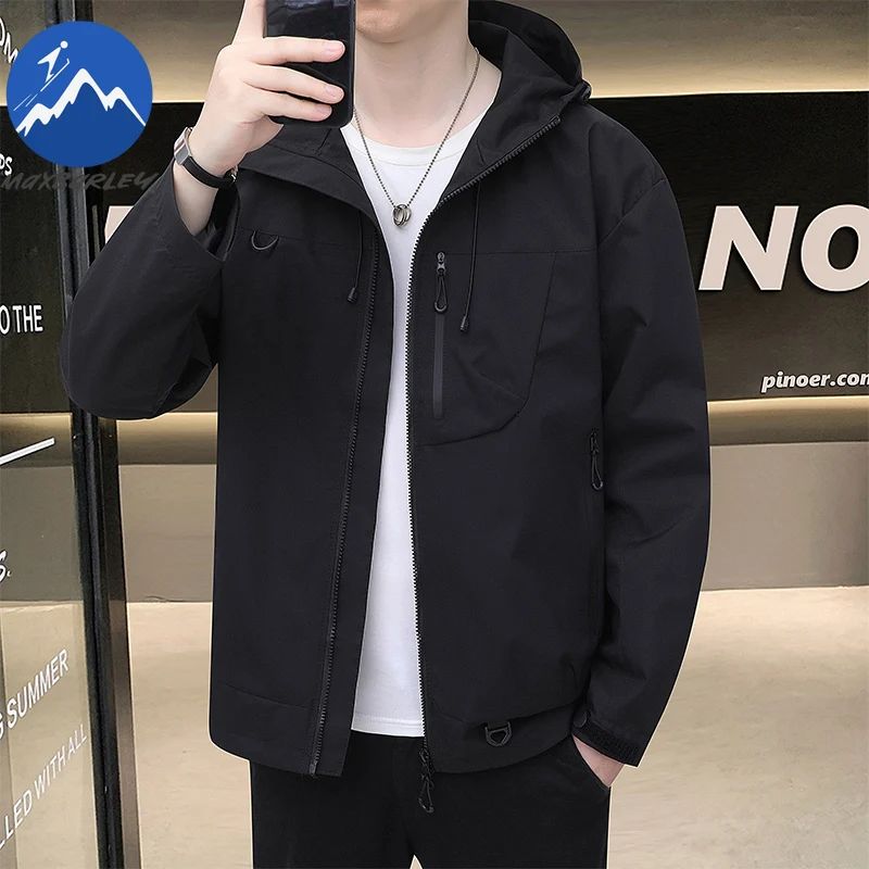 

Maxbarley Yama Style Windbreaker Men 2025 Autumn Casual Waterproof Windproof Functional Jacket Moto Camping Fishing Hooded Coat